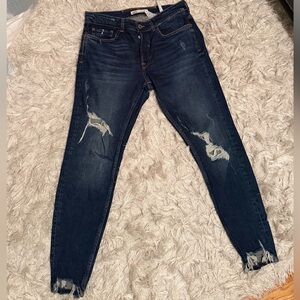 BOGO 🛍️ Zara Dark Blue Distressed Skinny Jeans